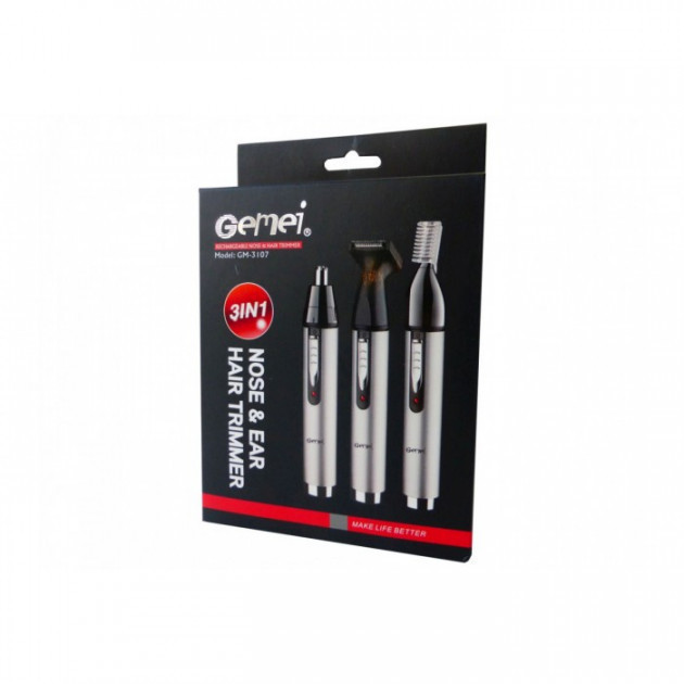 Тример GEMEI GM-3107 3 в 1 для бороди, брів, вух - мініатюра 7