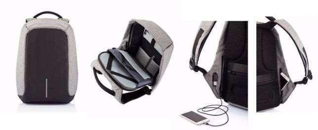Рюкзак Bobby Антикрадій сірий з USB портом - мініатюра 7