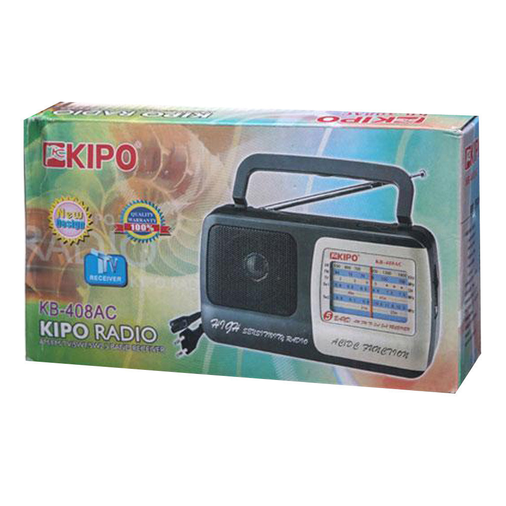 Радіоприймач KIPO KB 408 Портативне радіо на батарейках + від мережі 220 - мініатюра 3