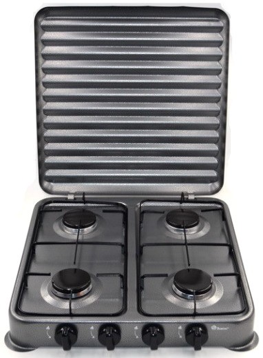 Настільний газовий таганок плита Domotec MS 6604 на 4 конфорки ∙ Сіра