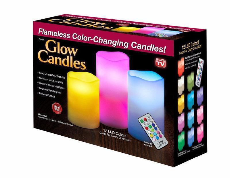Комплект світлодіодних свічок Luma Candles LED свічка - нічник RGB з пультом керування, 3 шт. - мініатюра 3