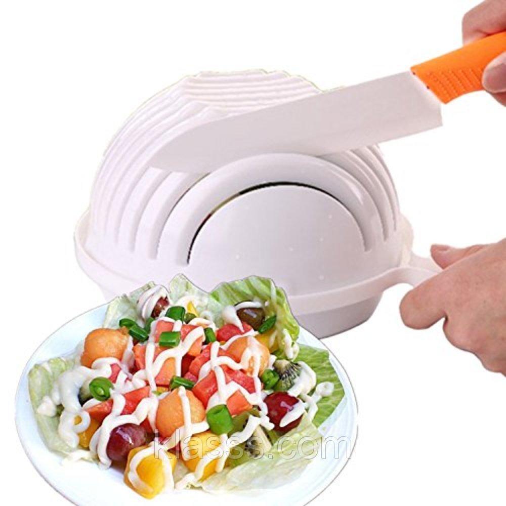 Салатниця - овочерізка Salad Cutter Bowl для швидкої шаткування овочів та салатів - мініатюра 6