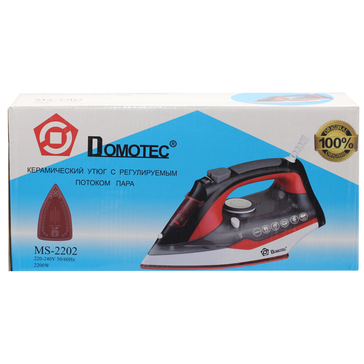Праска Domotec MS 2202 з керамічною підошвою, 2200W - мініатюра 3