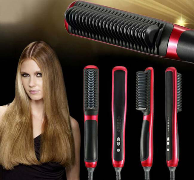 Гребінець-випрямляч для об'єму та розгладжування волосся Hair Straightener HQT-908 Щітка - праска для волосся 2 в 1