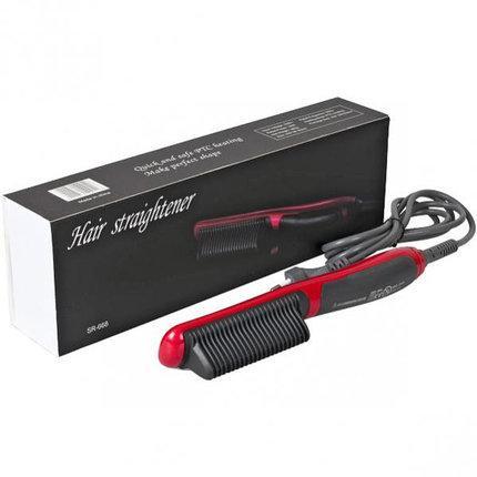 Гребінець-випрямляч для об'єму та розгладжування волосся Hair Straightener HQT-908 Щітка - праска для волосся 2 в 1 - мініатюра 2