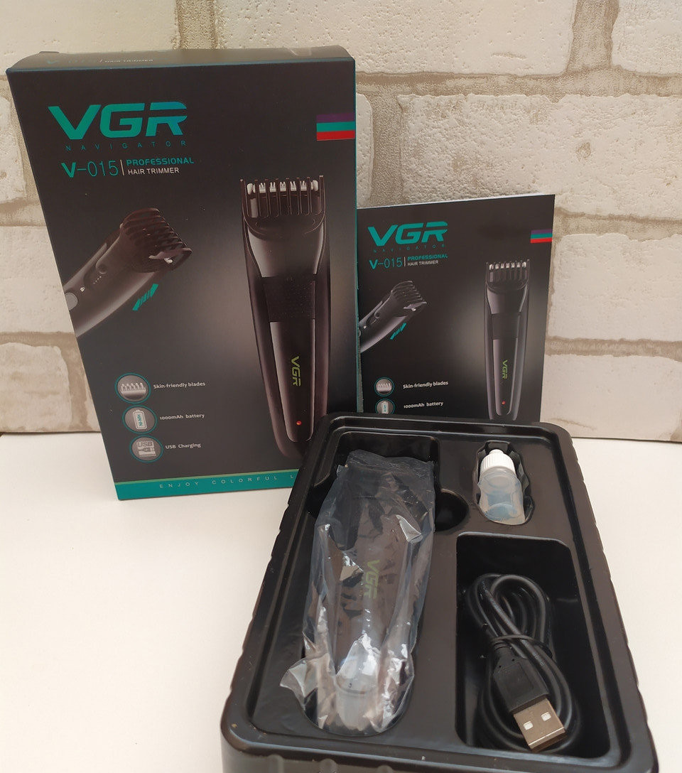 Професійна машинка для стрижки VGR V-015 на акумуляторі з USB зарядкою - мініатюра 4