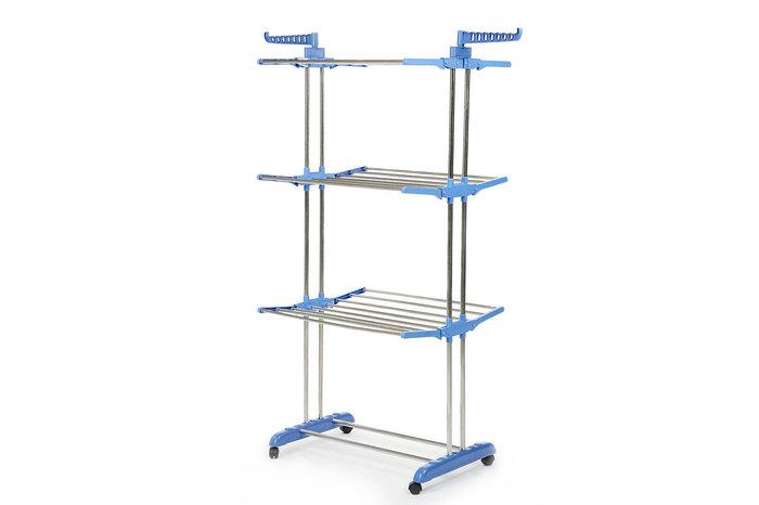 Сушарка складна для білизни GARMENT RACK Вертикальна пересувна стійка-сушарка для сушіння речей та білизни, на коліщатках - мініатюра 9