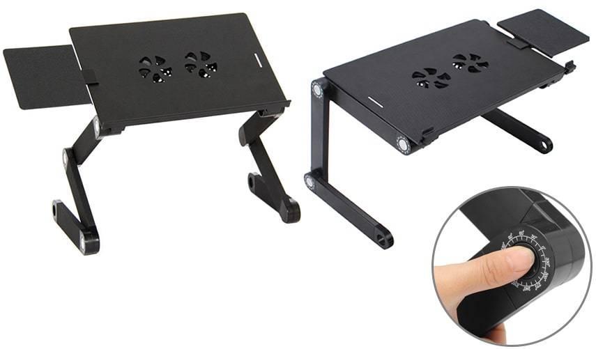 Столик - підставка для ноутбука з активним охолодженням Laptop Table T8 стіл-трансформер + 2 кулери - мініатюра 2
