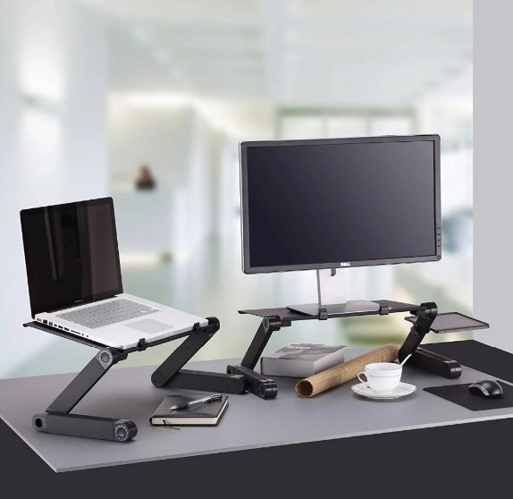 Столик - підставка для ноутбука з активним охолодженням Laptop Table T8 стіл-трансформер + 2 кулери - мініатюра 6