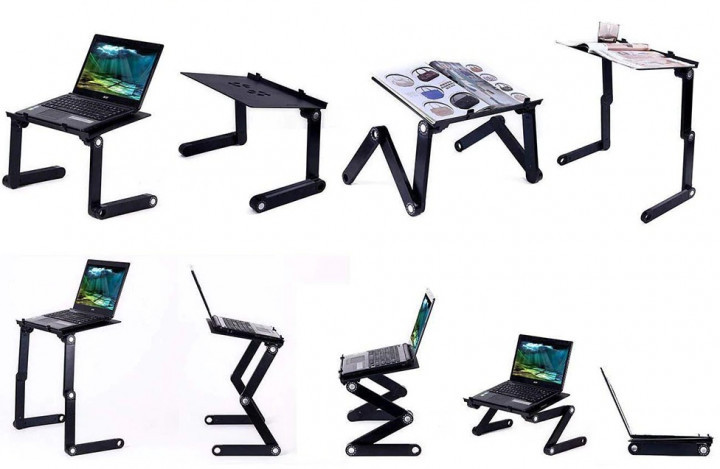 Столик - підставка для ноутбука з активним охолодженням Laptop Table T8 стіл-трансформер + 2 кулери - мініатюра 8