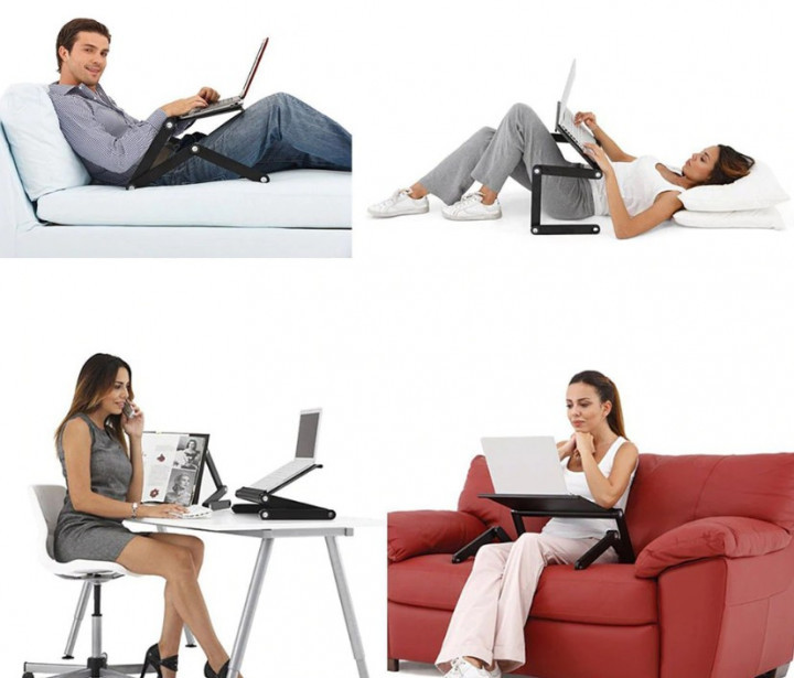 Столик - підставка для ноутбука з активним охолодженням Laptop Table T8 стіл-трансформер + 2 кулери - мініатюра 9