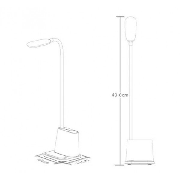 Настільна світлодіодна смарт-лампа 3в1 з вбудованим акумулятором та PowerBank - мініатюра 8