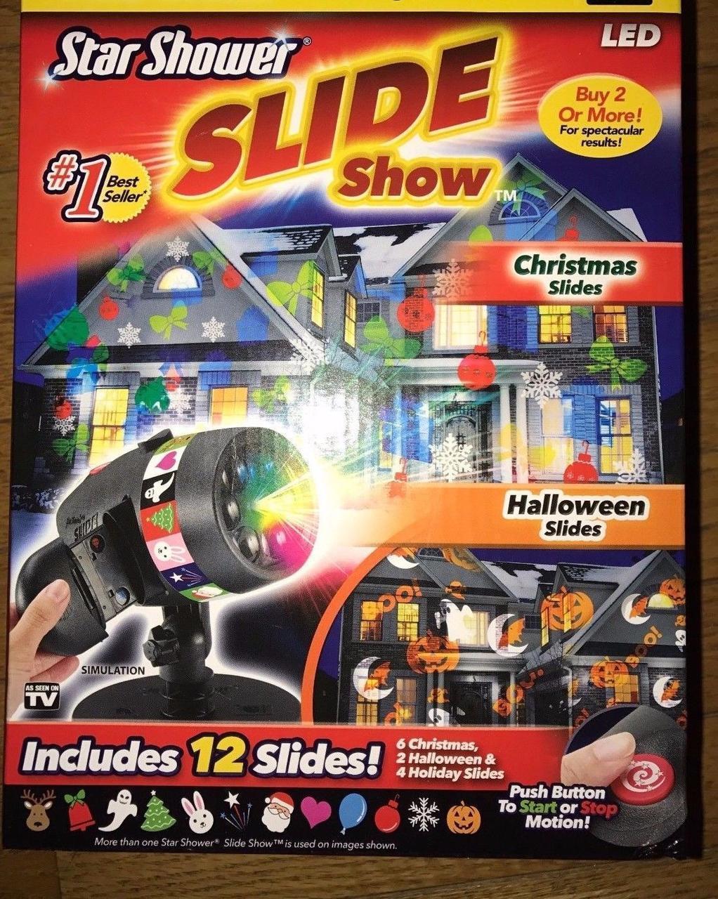 Вуличний лазерний проектор із слайдами Christmas Star shower LED Slide show, 12 зображень слайдів - мініатюра 2