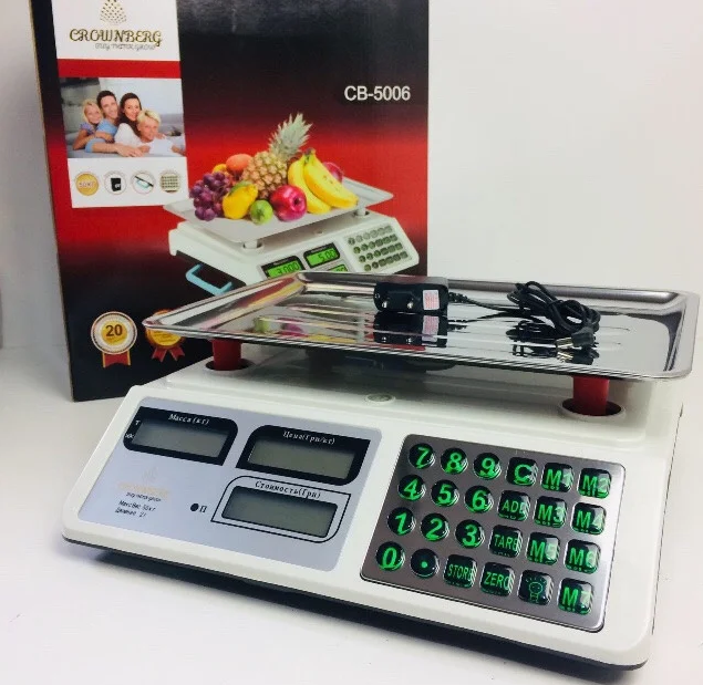 Ваги торговельні електронні Crownberg CB-5006 до 50 кг - мініатюра 4