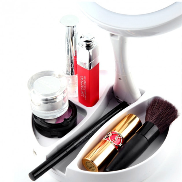 Складне дзеркало для макіяжу з Led підсвіткою My FoldAway Mirror з органайзером для косметики та аксесуарів - мініатюра 3