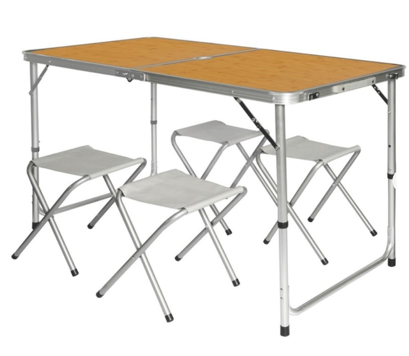 Розкладний стіл - валіза з 4 стільцями Folding Table для пікніка, риболовлі, дачі, 120х60 см