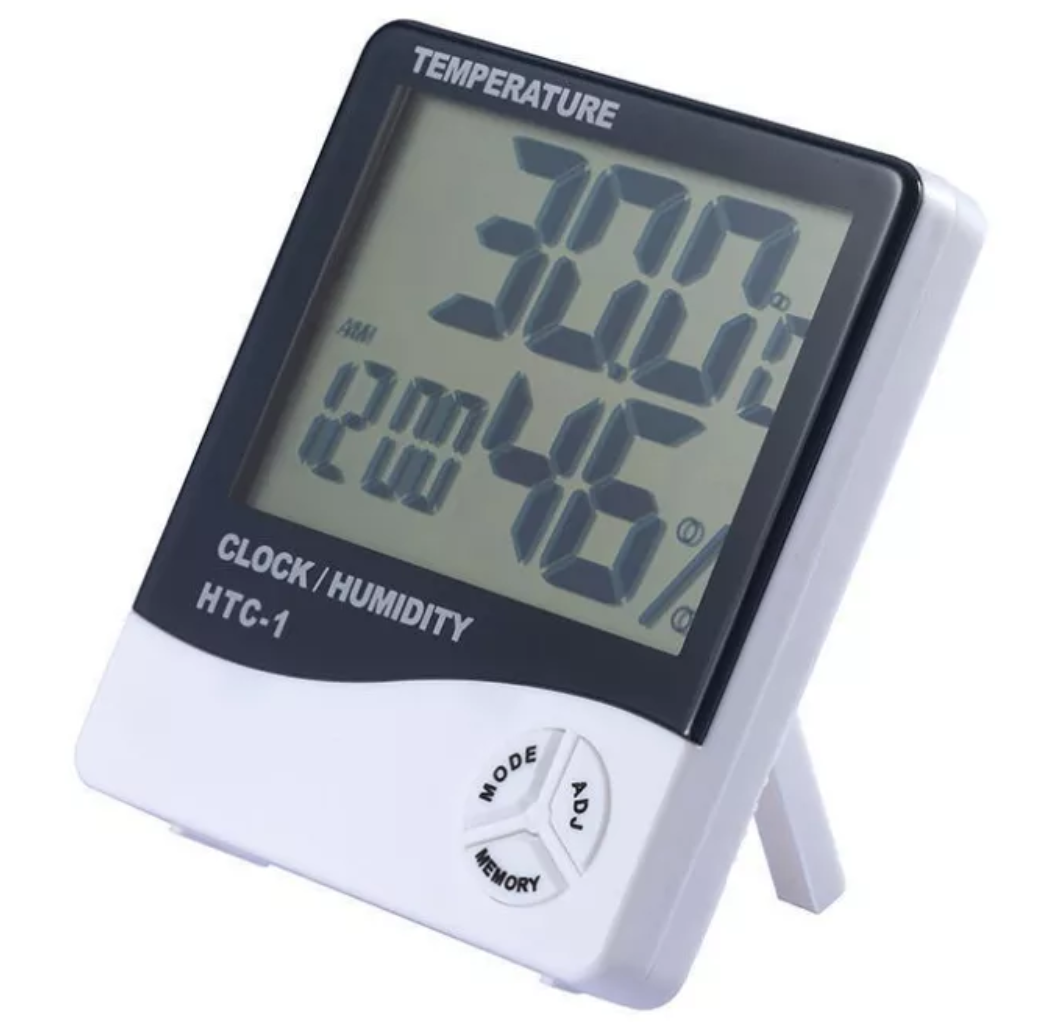 Годинник - метеостанція HTC-1 3 в 1 Гігрометр + Вологомір, Великі цифри