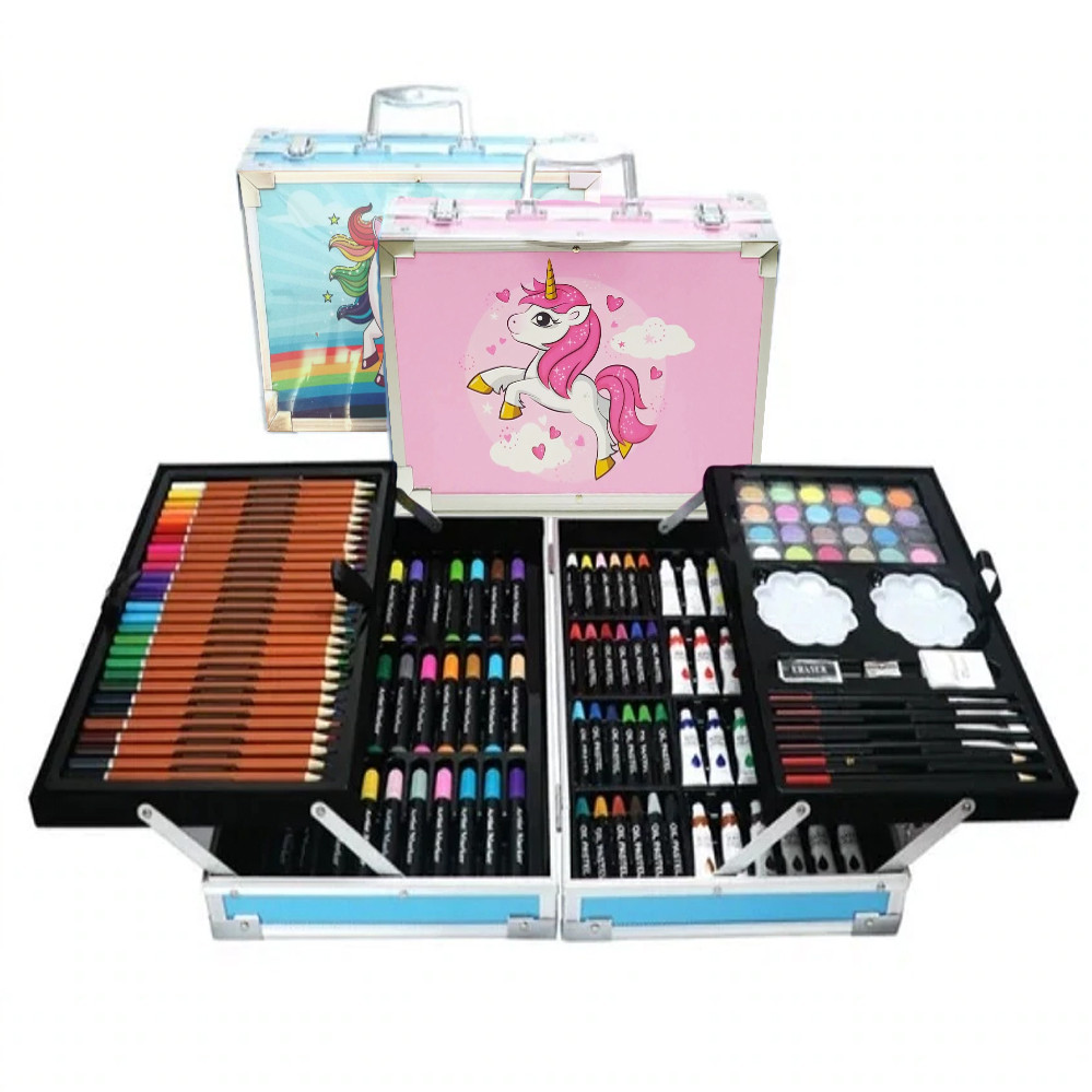 Преміум Набір для малювання та творчості в кейсі Єдиноріг 145 предметів два яруси - мініатюра 2