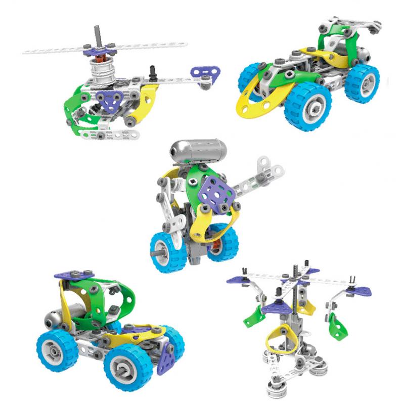 Конструктор дитячий Build&Play 5 в 1 болтовий з мотором 109 ел. J-7783 - мініатюра 6