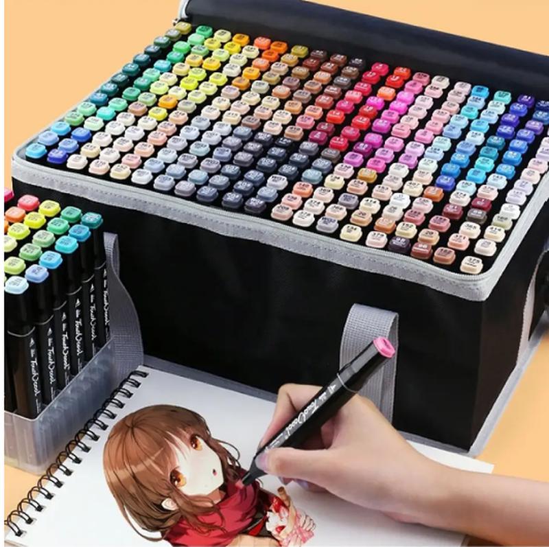 Набір двосторонніх художніх маркерів для скетчингу 168 шт. / Маркери для малювання на папері Sketch Marker Touch Raven - мініатюра 7