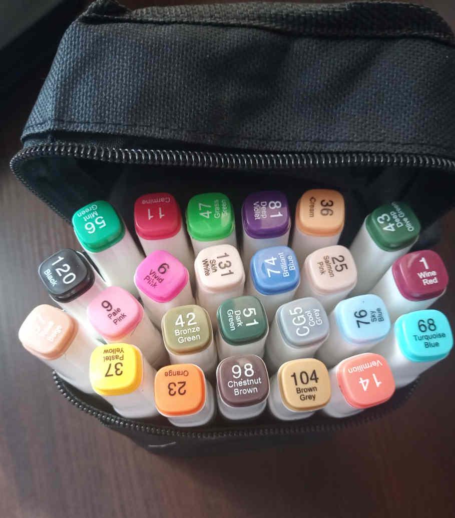 Набір маркерів для малювання та скетчінгу на спиртовій основі Touch 24 шт. Скетч маркери для творчості - мініатюра 2