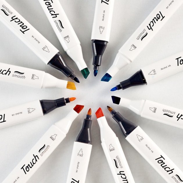 Набір маркерів для малювання та скетчінгу на спиртовій основі Touch 24 шт. Скетч маркери для творчості - мініатюра 3