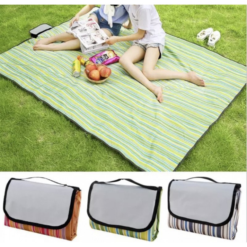 Килимок для пікніка та пляжу водовідштовхувальний непромокальний / Складна підстилка туристична - мініатюра 4