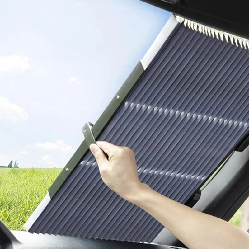 Шторка сонцезахисна розсувна на лобове скло в авто 60х145см / Жалюзі автомобільні - мініатюра 4