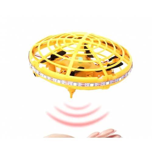 Квадрокоптер міні дрон D12 Drone Літаюча тарілка - бумеранг зі світлодіодною підсвіткою та ручним керуванням