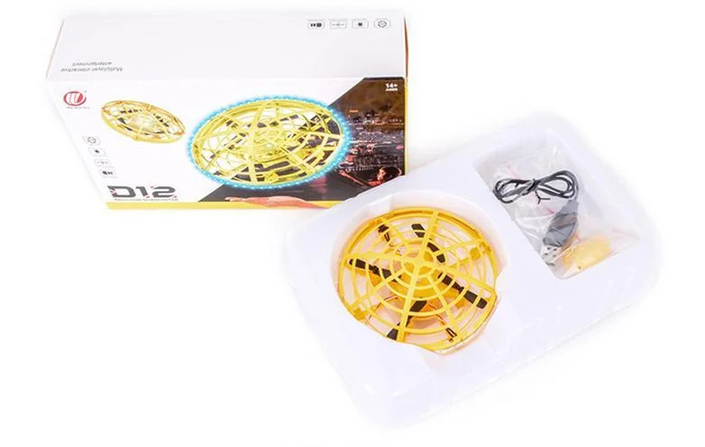 Квадрокоптер міні дрон D12 Drone Літаюча тарілка - бумеранг зі світлодіодною підсвіткою та ручним керуванням - мініатюра 2