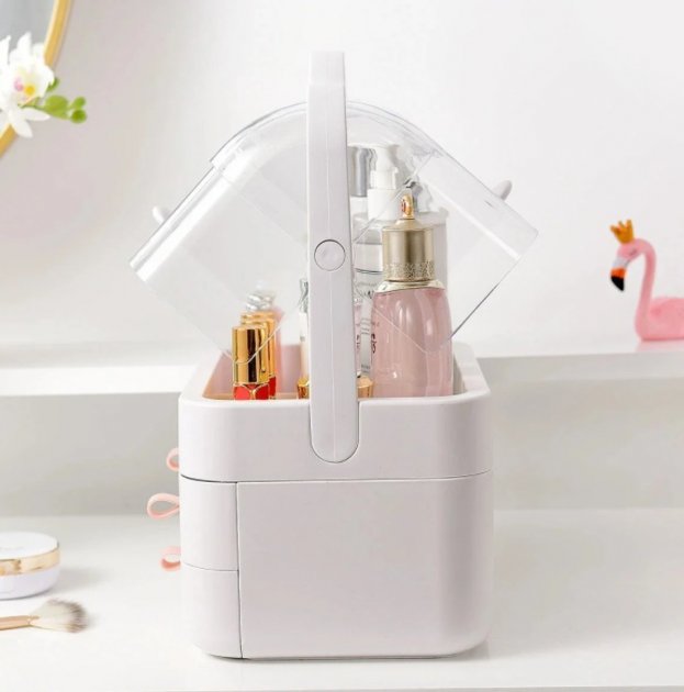 Органайзер для косметики Cosmetic Storage Box Двоярусний пилозахисний водонепроникний бокс - мініатюра 3