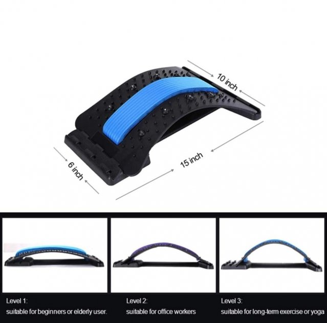 Масажер - мостик для розтяжки спини Magic back Arivans з м'якою вставкою - мініатюра 2