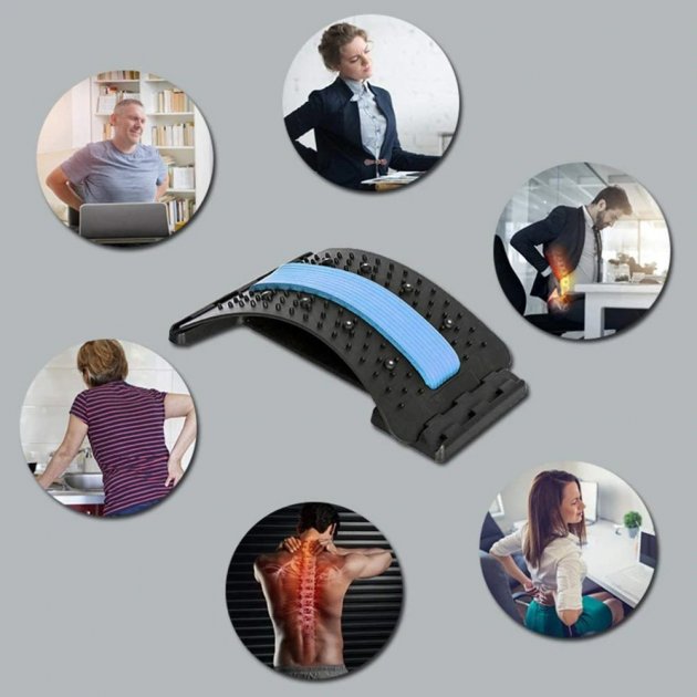 Масажер - мостик для розтяжки спини Magic back Arivans з м'якою вставкою - мініатюра 3