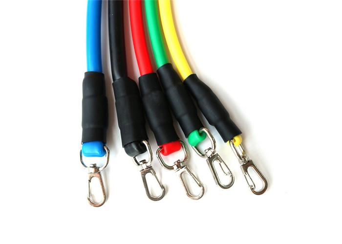 Набір еспандерів для фітнесу багатофункціональний тренажер на 5 джгутів Power Resistance Bands + чохол - мініатюра 3