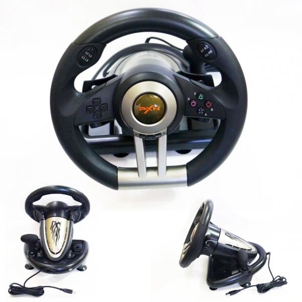 Ігрове кермо з педалями PXN V3 PRO (PC/PS3/PS4/X-ONE/SWITCH) Подвійна вібрація - мініатюра 4