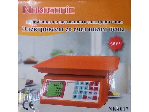 Торгові електричні ваги Nokasonic NK 4017 mini 50кг ваги для торгівлі з дисплеєм і лічильником ціни - мініатюра 4