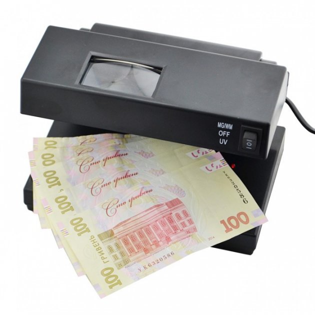 Детектор валют UKC AD 2138 Ультрафіолетова лампа зі збільшувальним склом - лупою для грошових купюр - мініатюра 2