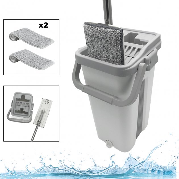 Швабра з відром комплект Scratch Cleaning Mop G3 Middle з автоматичним віджимом і складною ручкою
