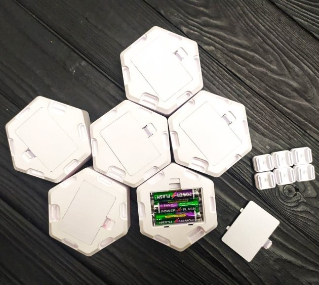 Модульна настінна лампа кольорова з пультом 6 шт - мініатюра 6