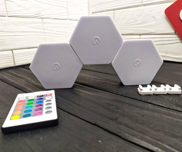 Настінний LED світильник різнокольоровий сенсорний Соти Набір 3 шт - мініатюра 3