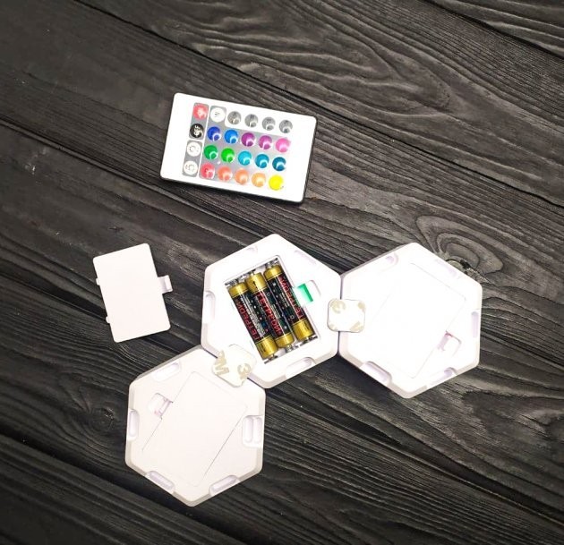 Настінний LED світильник різнокольоровий сенсорний Соти Набір 3 шт - мініатюра 4