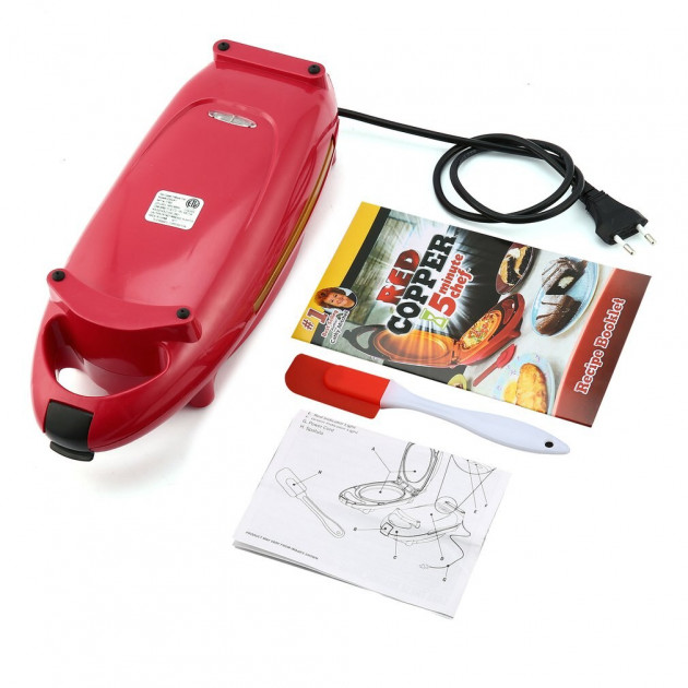 Інноваційна електросковорода Red Copper 5 Minutes Chef Електрична сковорода скороварка для других страв - мініатюра 3