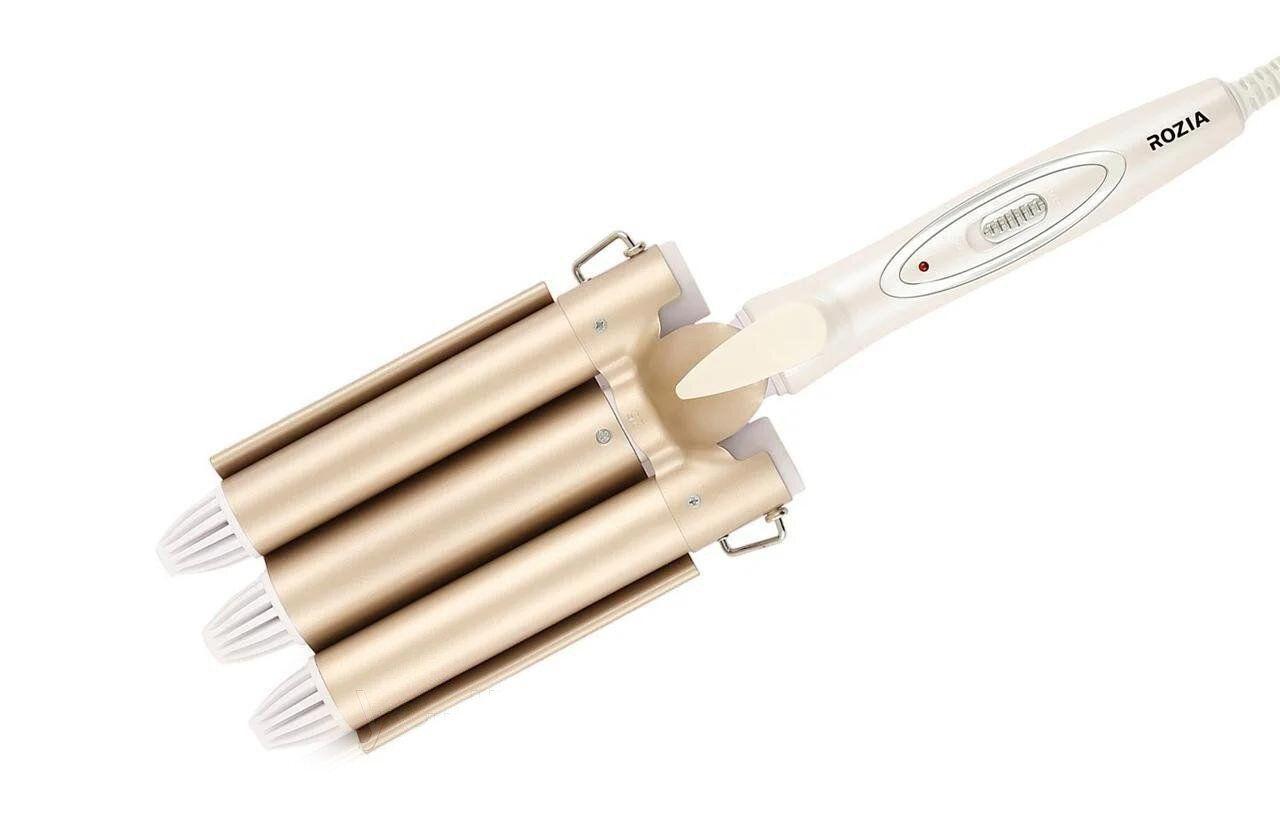 Потрійна плойка – стайлер Rozia HR-722 для укладки волосся та створення локонів з керамічним покриттям - мініатюра 2