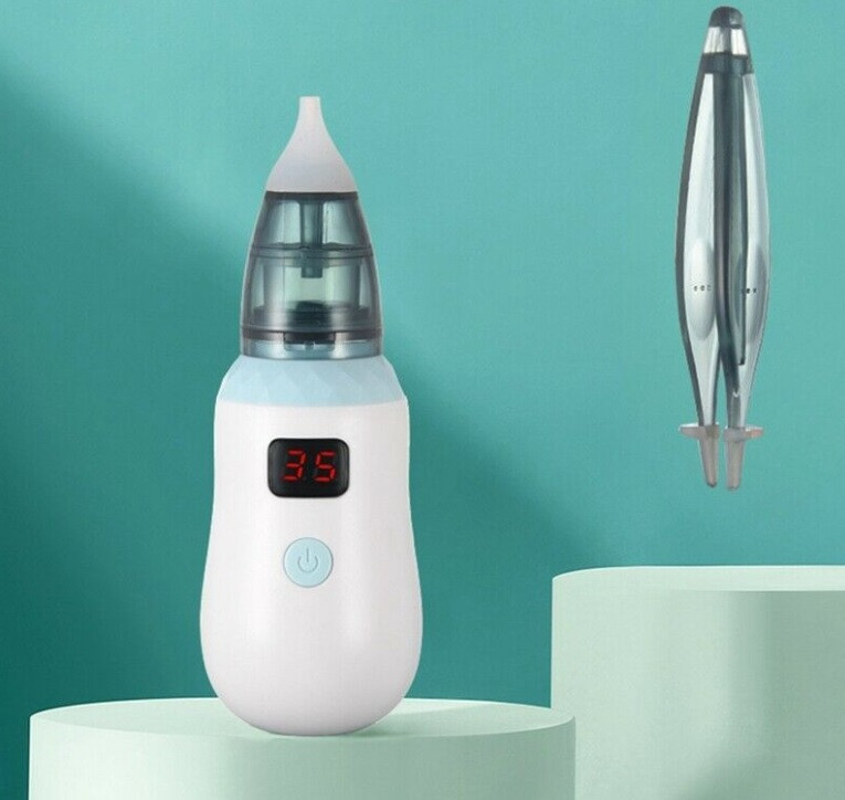 Аспіратор дитячий акумуляторний 2-в-1 з LED дисплеєм та регулятором потужності BABY NOSE - мініатюра 6