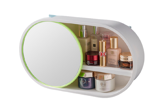 Настінний органайзер для косметики підвісний · Полиця для ванної кімнати з рухомим дзеркалом W-30