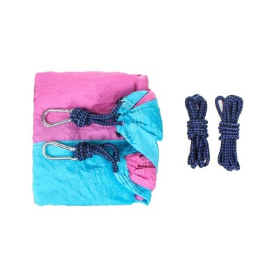 Гамак туристичний парашутний з карабінами для кемпінгу 140 х 280 см - мініатюра 4