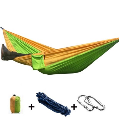 Гамак туристичний парашутний з карабінами для кемпінгу 140 х 280 см - мініатюра 5