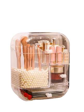 Органайзер для косметики акриловий з наповнювачем · Косметичний бокс кейс на 3 секції W-20