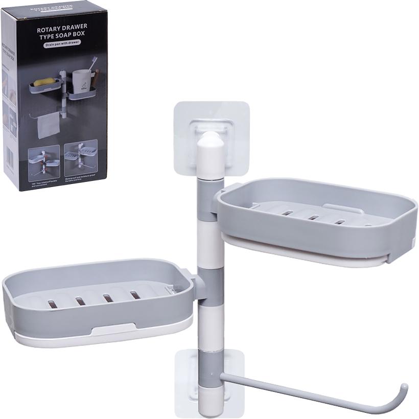 Настінний органайзер для мила | Мильниця, що обертається, на стіну на присосках
