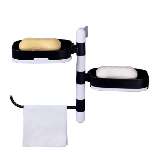 Настінний органайзер для мила | Мильниця, що обертається, на стіну на присосках - мініатюра 2